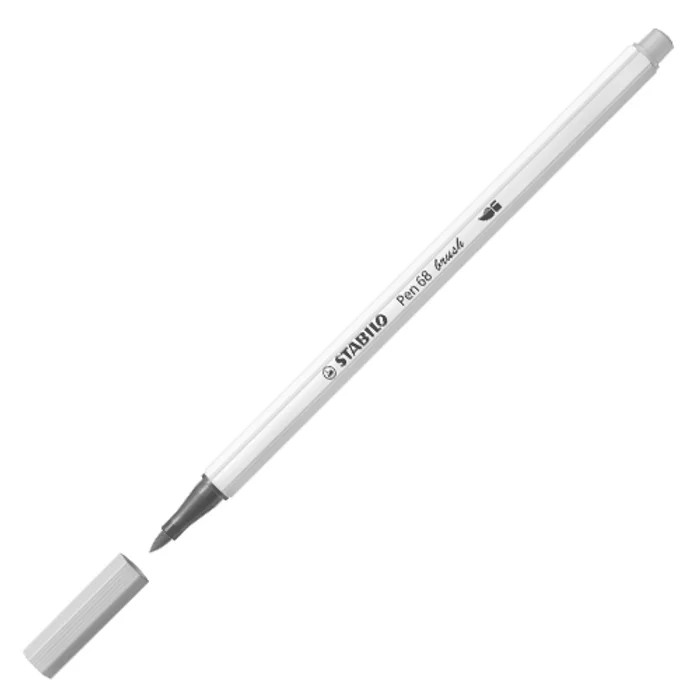 Główne zdjęcie produktu Vláknový fix s flexibilním štětcovým hrotem STABILO Pen 68 brush studená šedá [1 ks]