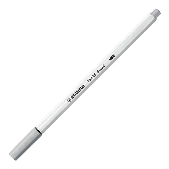 Główne zdjęcie produktu Vláknový fix s flexibilním štětcovým hrotem STABILO Pen 68 brush studená šedá [1 ks]