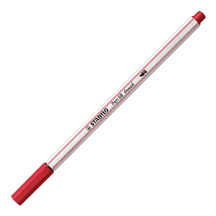 Główne zdjęcie produktu Vláknový fix s flexibilním štětcovým hrotem STABILO Pen 68 brush tmavě červená [1 ks]