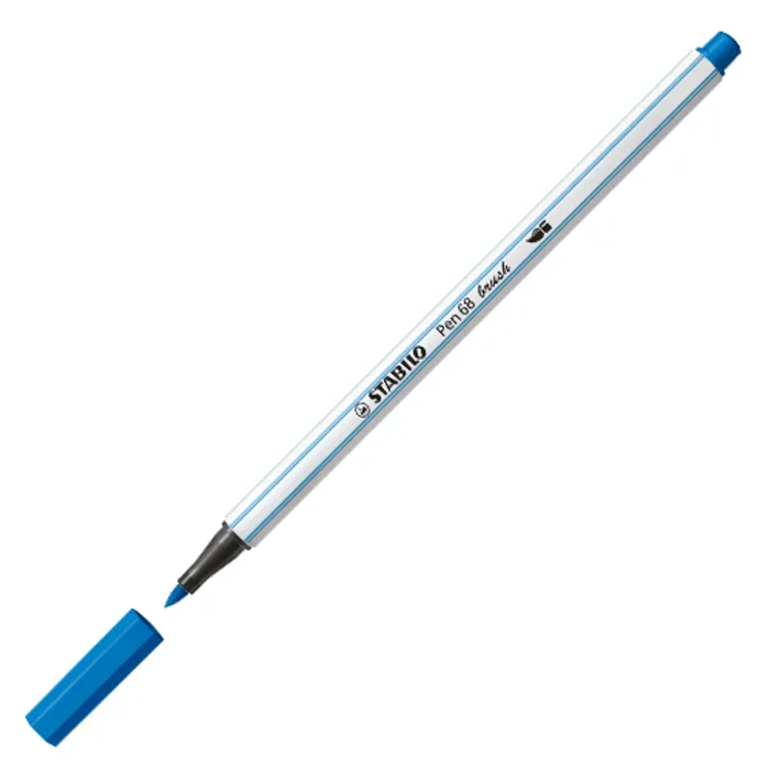 Główne zdjęcie produktu Vláknový fix s flexibilním štětcovým hrotem STABILO Pen 68 brush tmavě modrá [1 ks]