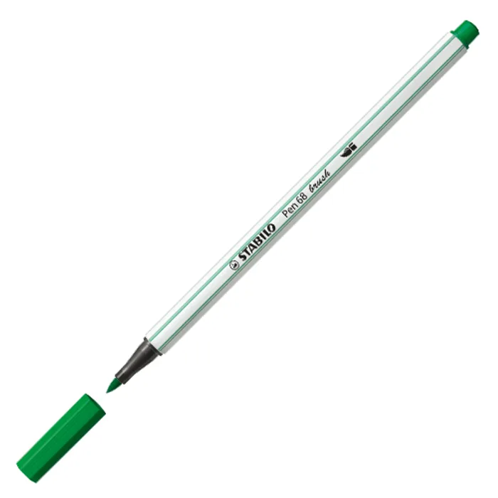 Główne zdjęcie produktu Vláknový fix s flexibilním štětcovým hrotem STABILO Pen 68 brush zelená [1 ks]
