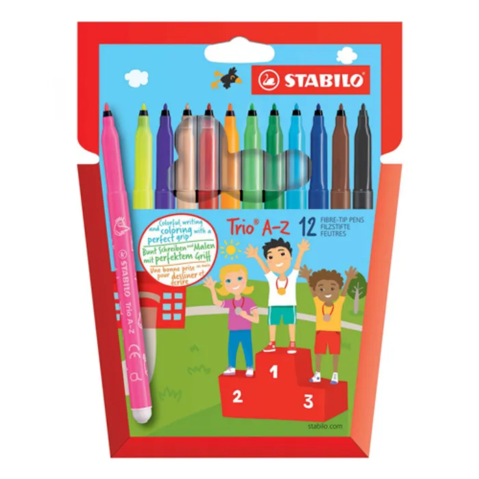 Główne zdjęcie produktu Vláknový fix STABILO Trio A-Z - 12 ks sada