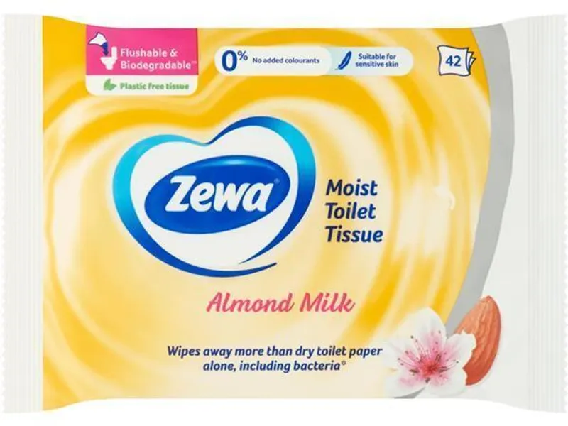 Główne zdjęcie produktu Vlhčené ubrousky, 42ks, ZEWA, kokosové mléko