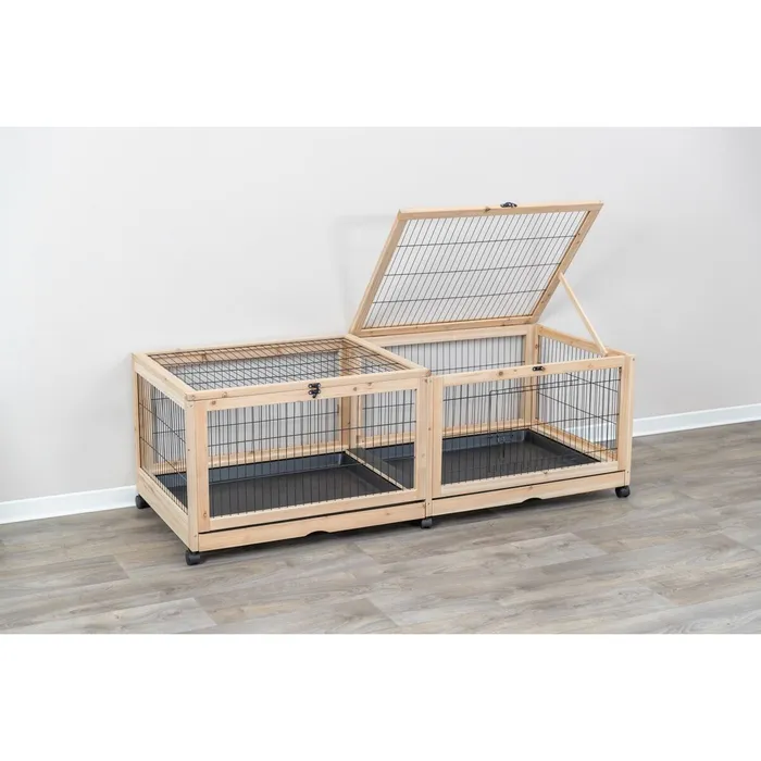 Główne zdjęcie produktu Vnitřní výběh pro hlodavce 150 × 50 × 60 cm, dřevo/kov