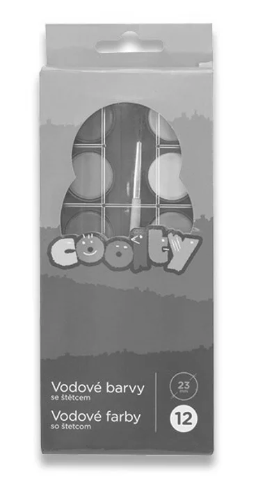 Główne zdjęcie produktu Vodové barvy Coolty 12 barev, průměr 23 mm