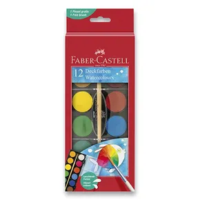 Farby akwarelowe Faber-Castell 12 kolorów, średnica 24 mm