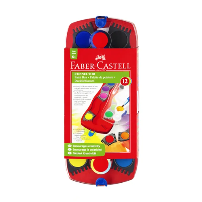 Główne zdjęcie produktu Vodové barvy Faber-Castell 125030 Connector 12 barev