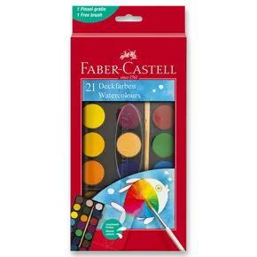 Farby akwarelowe Faber-Castell 21 kolorów, średnica 30 mm