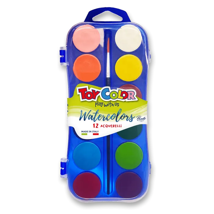 Główne zdjęcie produktu Vodové barvy Pasuto Toy Color - 12 barev, 30 mm