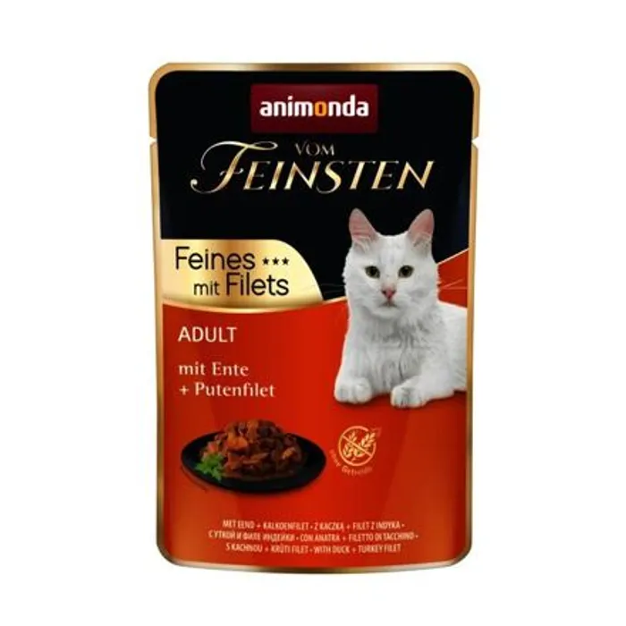 Główne zdjęcie produktu Vom Feinsten Adult FEINES m.Fillets - kachna + krůtí filet, kapsička pro kočky 85 g