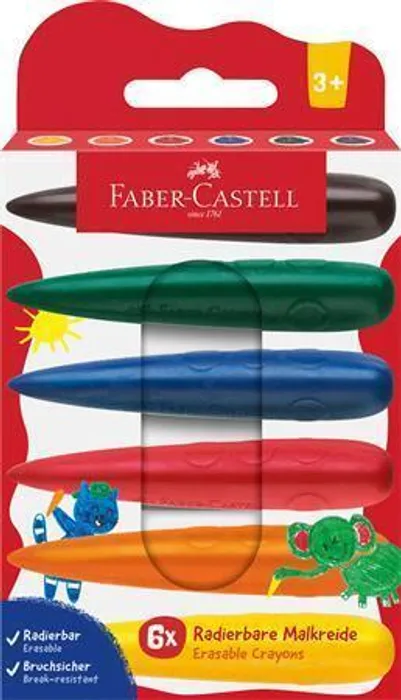 Główne zdjęcie produktu Voskové pastelky do dlaně Faber-Castell - 6 barev