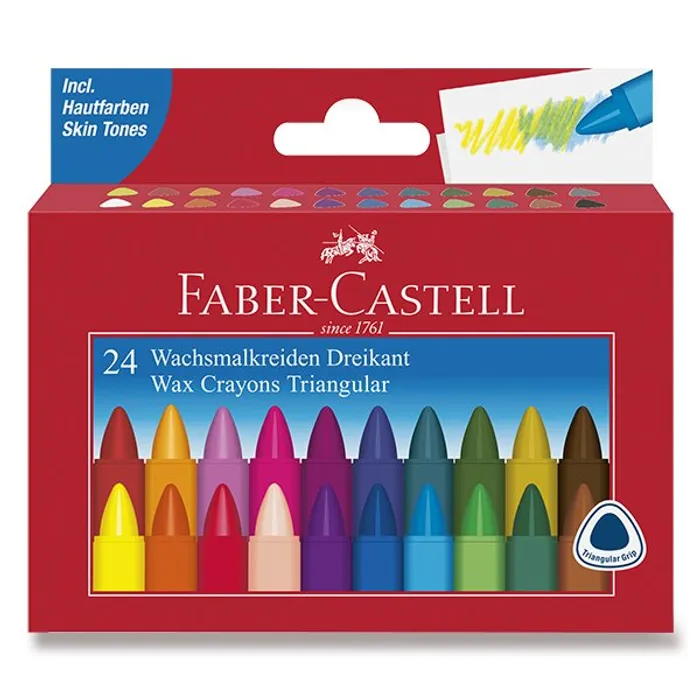 Główne zdjęcie produktu Voskovky Faber-Castell trojhranné 24 barev