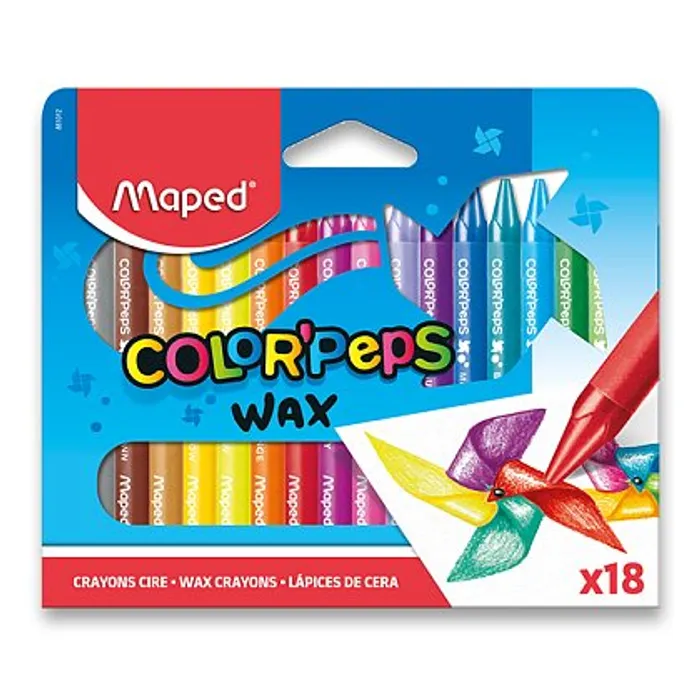 Główne zdjęcie produktu Voskovky Maped Wax, trojhranné 18 barev