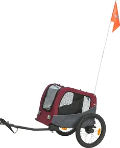 Wózek za rower, S: 56 × 64 × 61/125 cm, do 15 kg, szary/czerwony