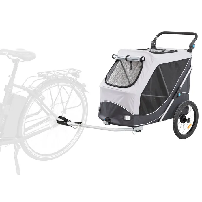 Główne zdjęcie produktu Vozík za kolo s funkcí rychlého skládání L 74 x 95 x 103/143 cm, nosnost max. 30 kg, šedý