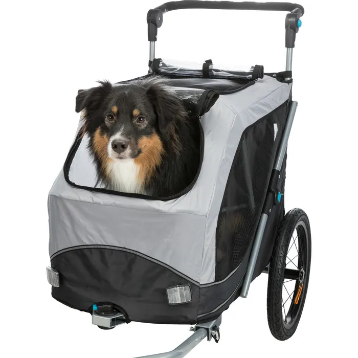 Główne zdjęcie produktu Vozík za kolo s funkcí rychlého skládání M 63 x 95 x 90/132 cm, nosnost max. 22 kg, šedý