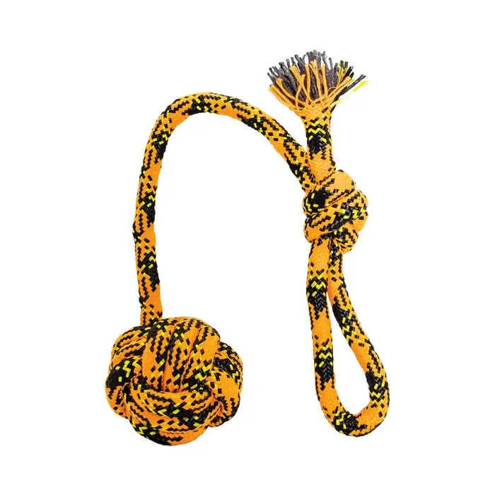 Główne zdjęcie produktu Vrhací bavlněné lano s míčem HipHop ROPE o 7cm / 48 cm, neon oranžová, černá, žlutá