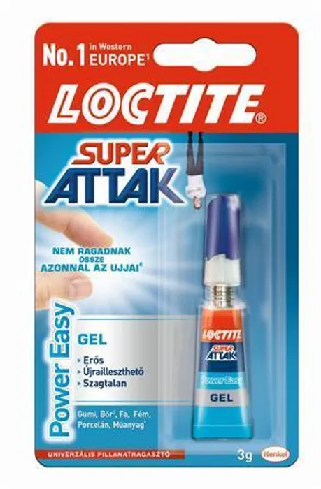 Główne zdjęcie produktu Vteřinové lepidlo, 3g, HENKEL "Loctite Super Attak Power Easy"