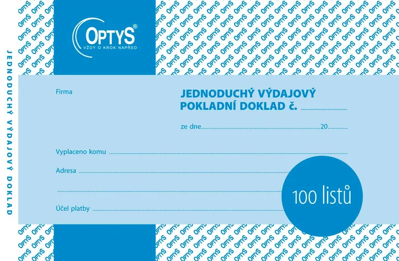 Główne zdjęcie produktu Výdajový doklad A6, jednoduchý, 100 listů 1036