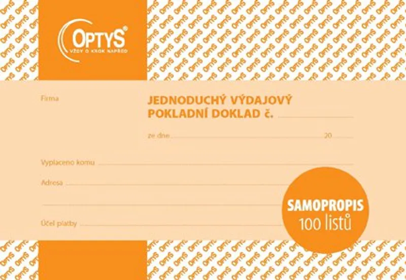 Główne zdjęcie produktu Výdajový doklad A6, jednoduchý, samopropisovací, 100 listů 1303