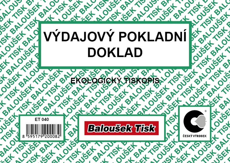 Główne zdjęcie produktu Výdajový pokladní doklad A6 50 listů ET040