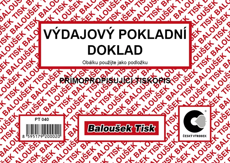 Główne zdjęcie produktu Výdajový pokladní doklad A6 propisující PT040