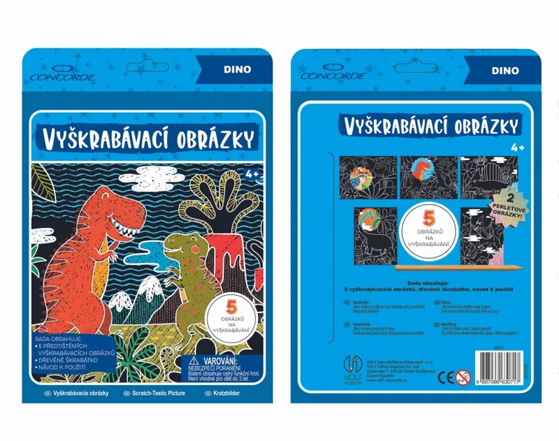 Główne zdjęcie produktu Vyškrabávací obrázky CONCORDE, Dino