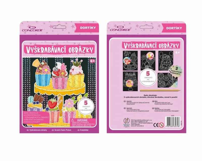 Główne zdjęcie produktu Vyškrabávací obrázky CONCORDE, Dortíky