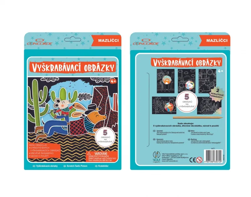 Główne zdjęcie produktu Vyškrabávací obrázky CONCORDE, Mazlíčci