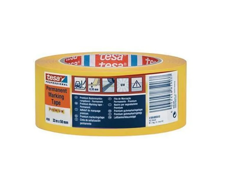 Główne zdjęcie produktu Výstražná a značkovací páska "Proffesional Premium 4169", žlutá, 50 mm x 33 m, TESA