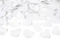 Vystřelovací konfety srdíčka bílé 40cm [1 ks]