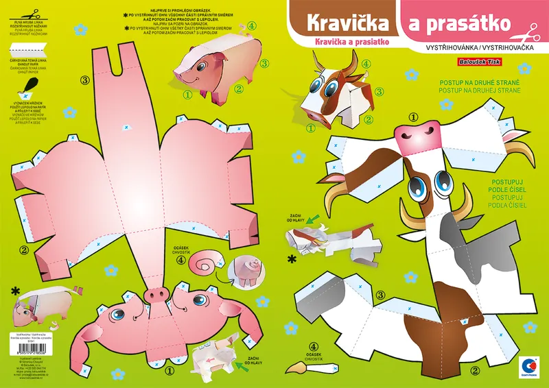 Główne zdjęcie produktu Vystřihovánka - Kravička a prasátko