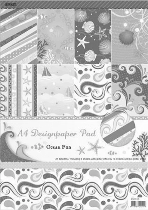 Główne zdjęcie produktu Vzorovaný karton Scrapbooking, A4, motiv moře