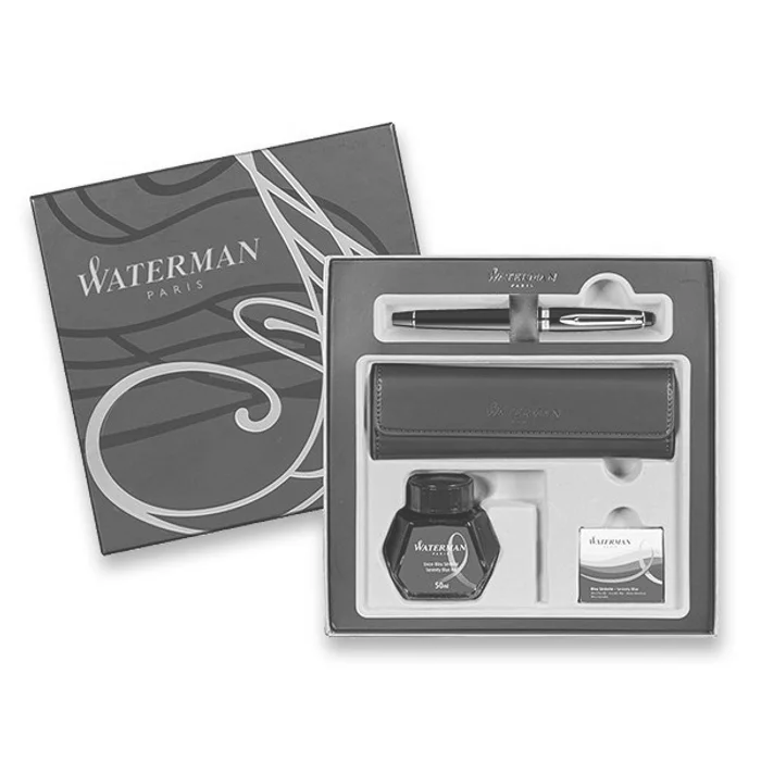 Główne zdjęcie produktu Waterman Expert Black CT plnicí pero, dárková sada s pouzdrem a inkoustem