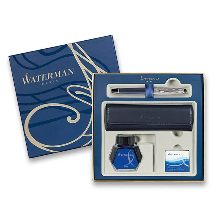 Główne zdjęcie produktu Waterman Expert Made in France DLX Blue CT plnicí pero, dárková kazeta s pouzdrem, inkoust