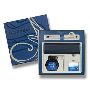 Pióro wieczne Waterman Expert Stainless Steel GT, zestaw upominkowy z etui i atramentem
