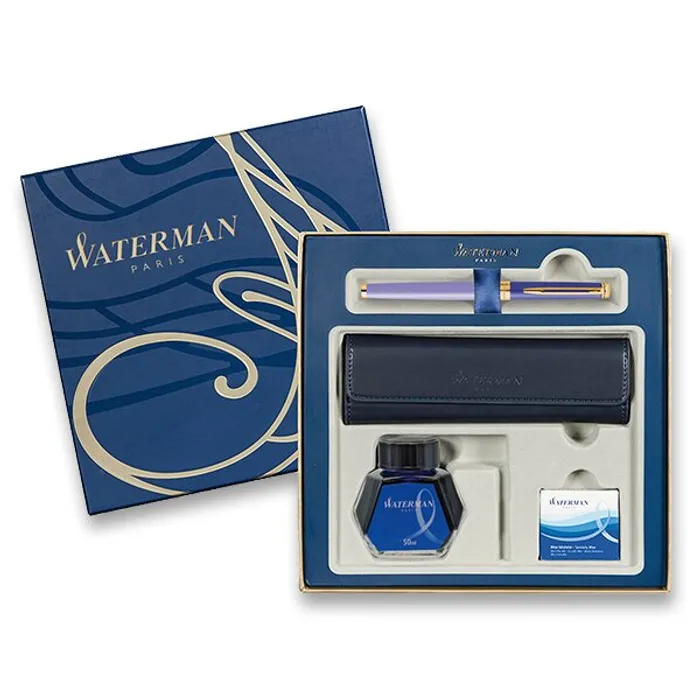 Główne zdjęcie produktu Waterman Hémisphere Colour Blocking Purple GT plnicí pero, dárková kazeta s pouzdrem, inko