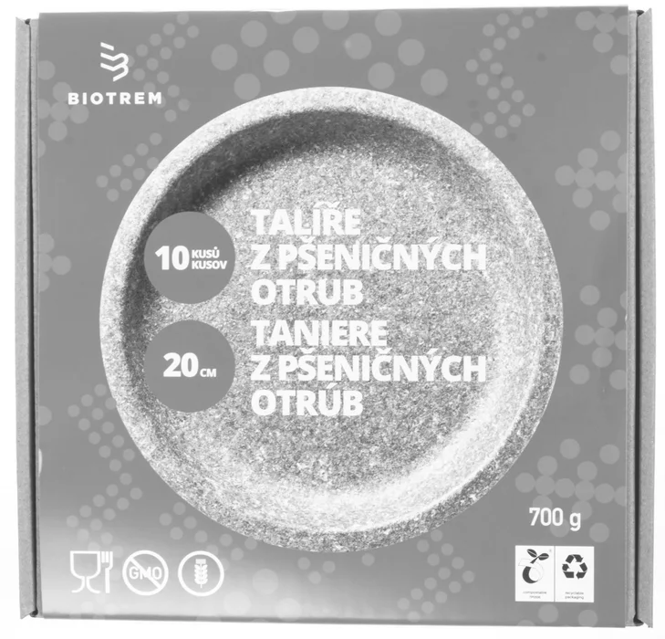 Główne zdjęcie produktu Talíř z pšeničných otrub 20cm BIO [10 ks]