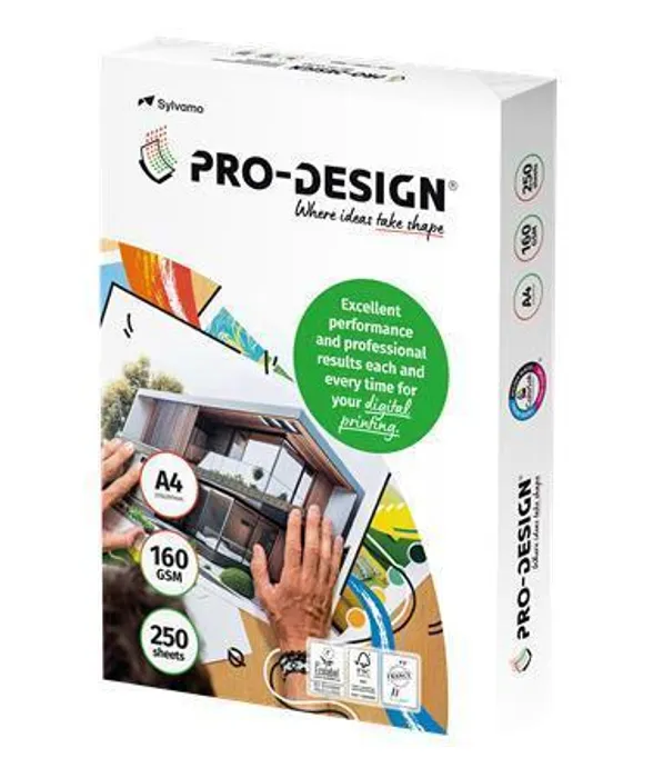 Główne zdjęcie produktu Xerografický papír, pro digitální tisk, A4, 160g, PRO-DESIGN [250 listů]
