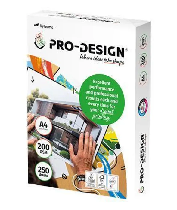 Główne zdjęcie produktu Xerografický papír, pro digitální tisk, A4, 200g, PRO-DESIGN [250 listů]