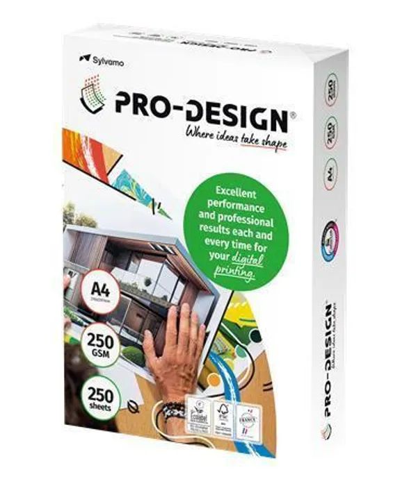 Główne zdjęcie produktu Xerografický papír, pro digitální tisk, A4, 250g, PRO-DESIGN [250 listů]
