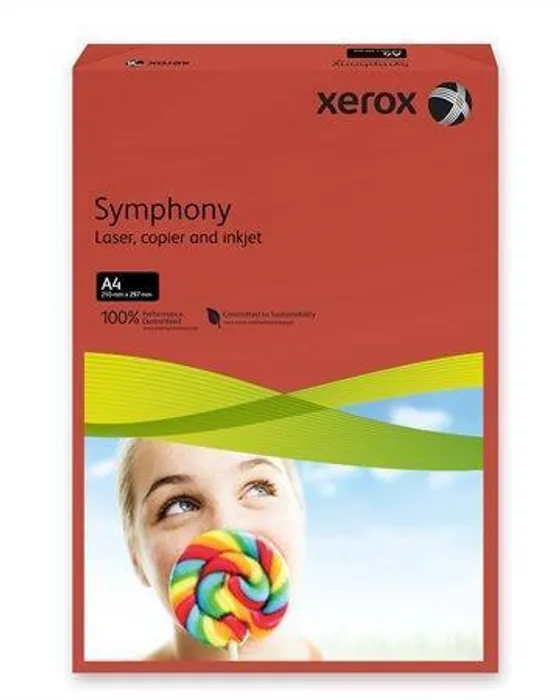 Główne zdjęcie produktu Xerografický papír "Symphony", tmavě červená, A4, 80g, XEROX