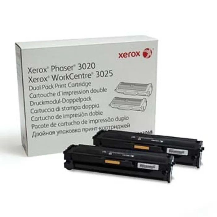 Główne zdjęcie produktu Xerox originální toner 106R03048, black, Xerox 3020B, dual pack, O