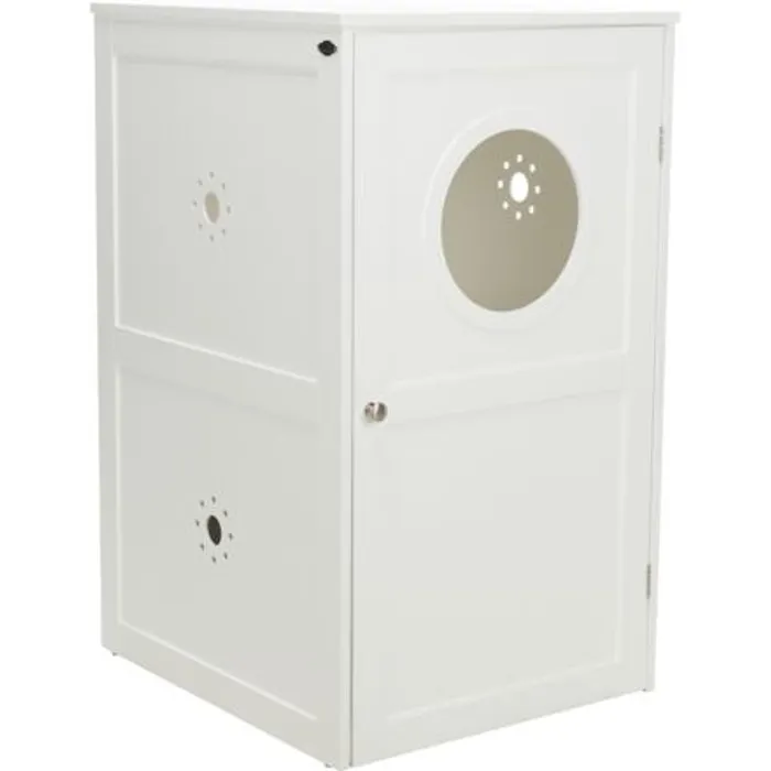 Główne zdjęcie produktu XL domek na kočičí toaletu, 2 poličky, MDF, 53 x 90 x 58 cm, bílá