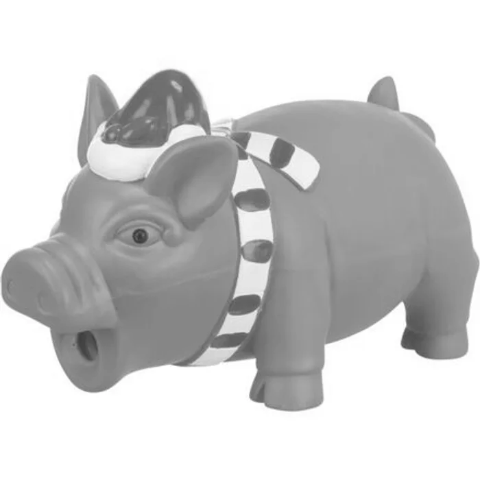 Główne zdjęcie produktu Xmas PIG - vánoční latexové prasátko, 16 cm, výplň polyester, šedá