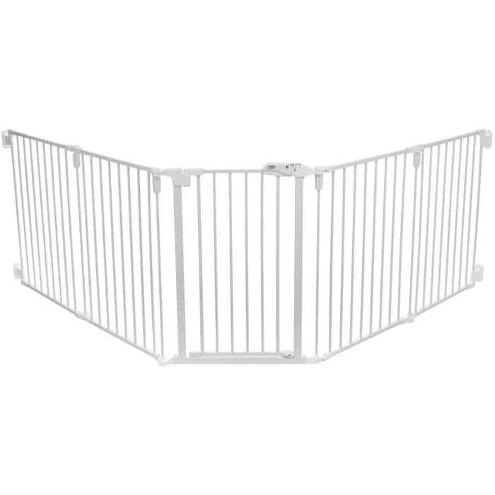 Główne zdjęcie produktu Zábrana pro psy s dvířky, 5 dílů, 62.5-300 x 76.5 cm, lakovaný kov
