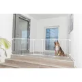Następne zdjęcie produktu Zábrana pro psy s dvířky, 5 dílů, 62.5-300 x 76.5 cm, lakovaný kov