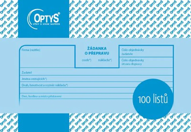 Główne zdjęcie produktu Žádanka o přepravu A6, 100 listů 1176