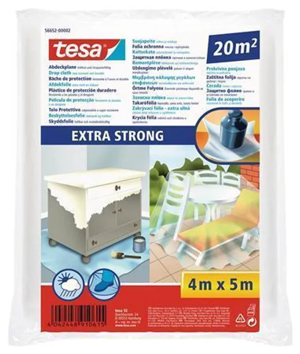 Główne zdjęcie produktu Zakrývací fólie "Extra Strong 56652", extra pevná, 5 m x 4 m, TESA