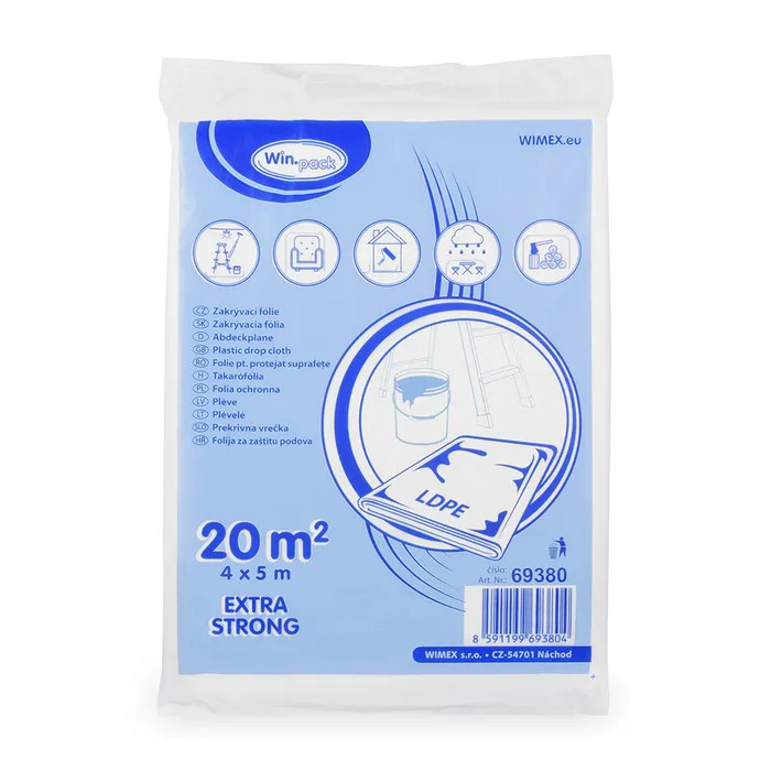 Główne zdjęcie produktu Zakrývací fólie LDPE 4 x 5 m, 30 µm [1 ks]